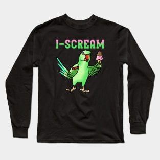 I-Scream Alexandrine Parakeet with Icecream Long Sleeve T-Shirt